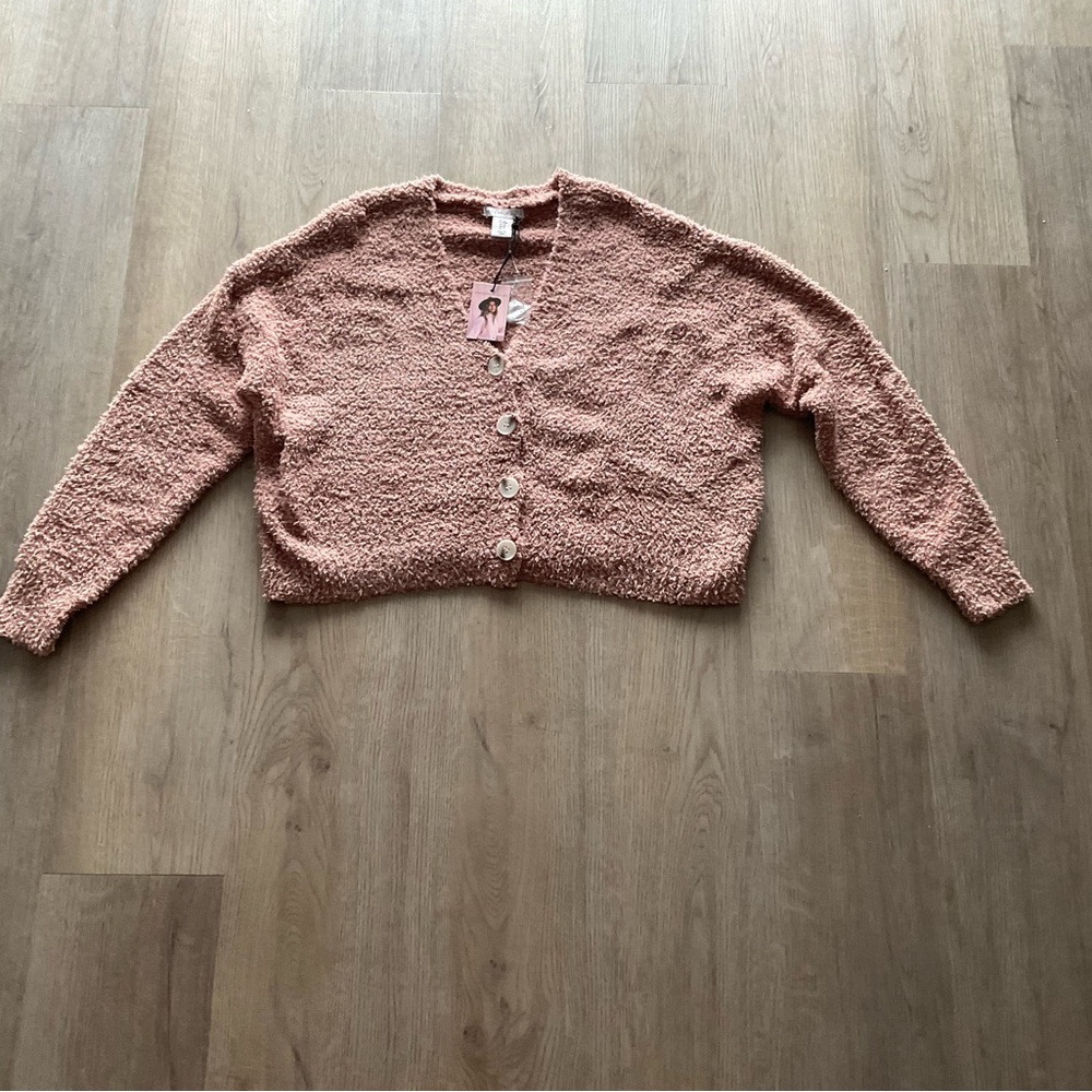 Sincerely Jules Textured Cardigan Sweater - Pink